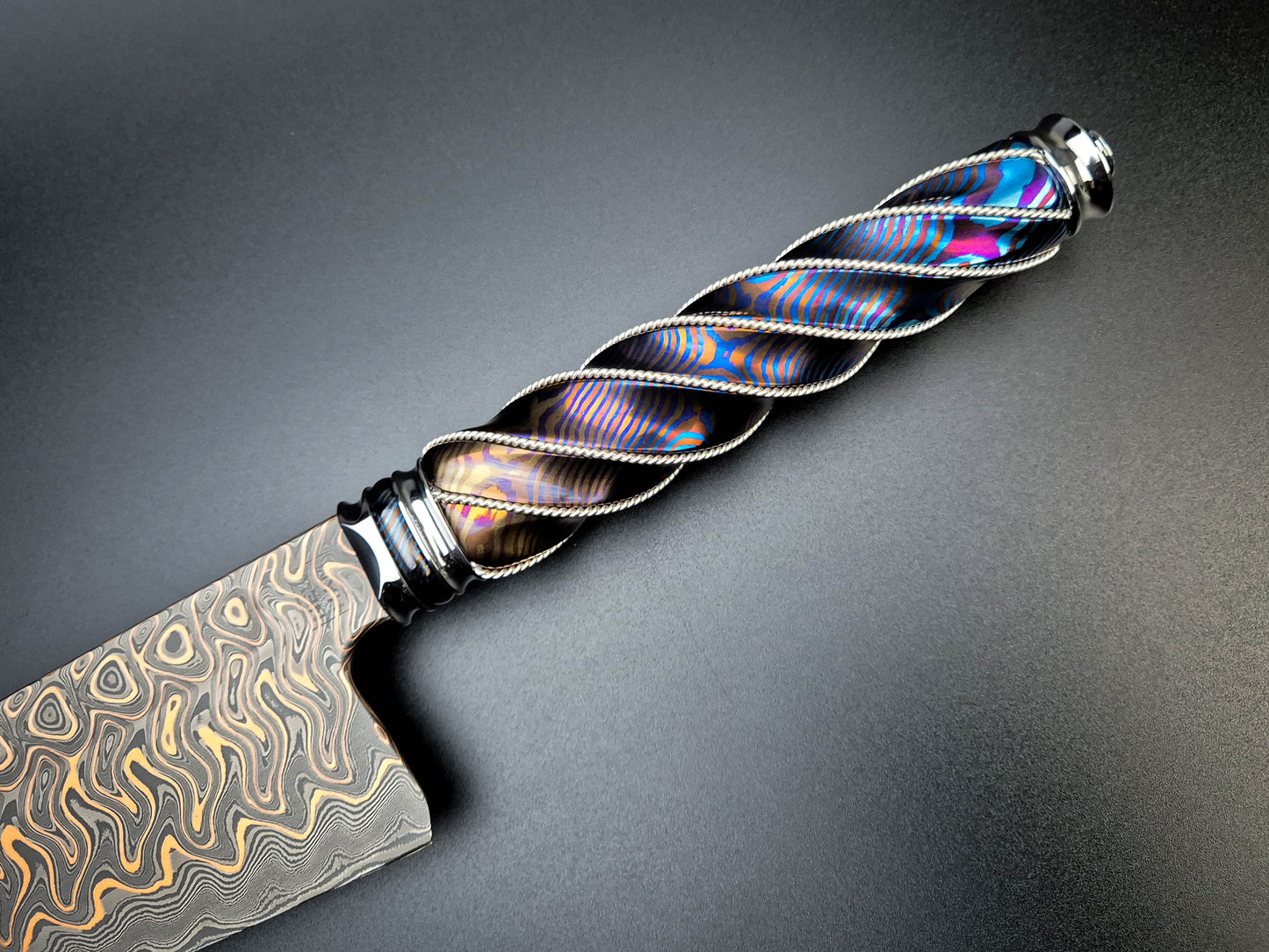 Titanium Damascus Kitchen Sword