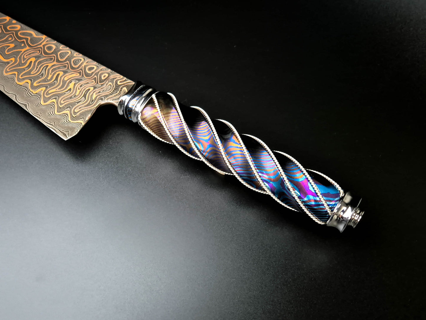 Titanium Damascus Kitchen Sword